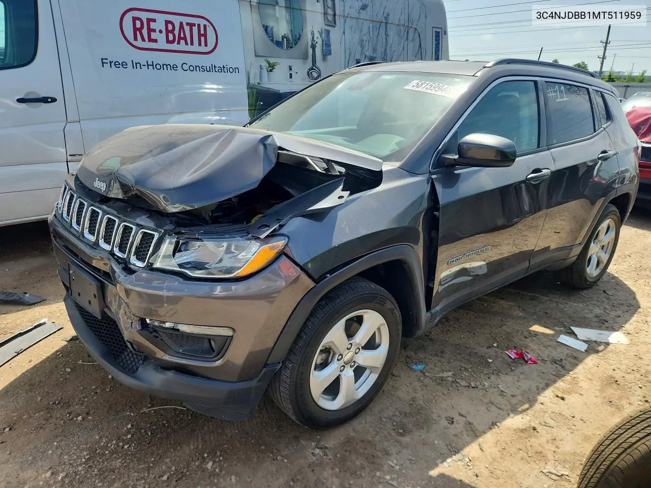 2021 Jeep Compass Latitude VIN: 3C4NJDBB1MT511959 Lot: 58159946