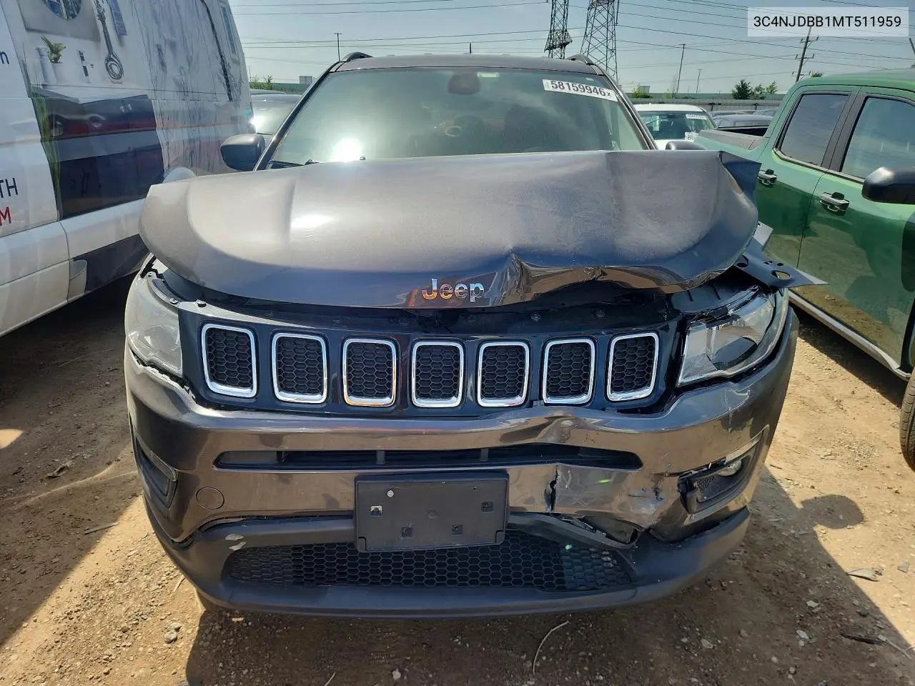 2021 Jeep Compass Latitude VIN: 3C4NJDBB1MT511959 Lot: 58159946