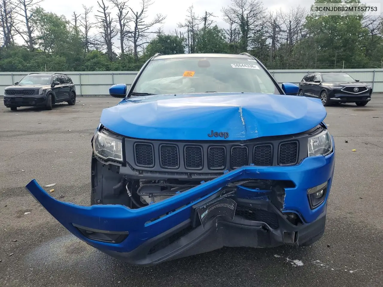 2021 Jeep Compass Latitude VIN: 3C4NJDBB2MT557753 Lot: 58644336