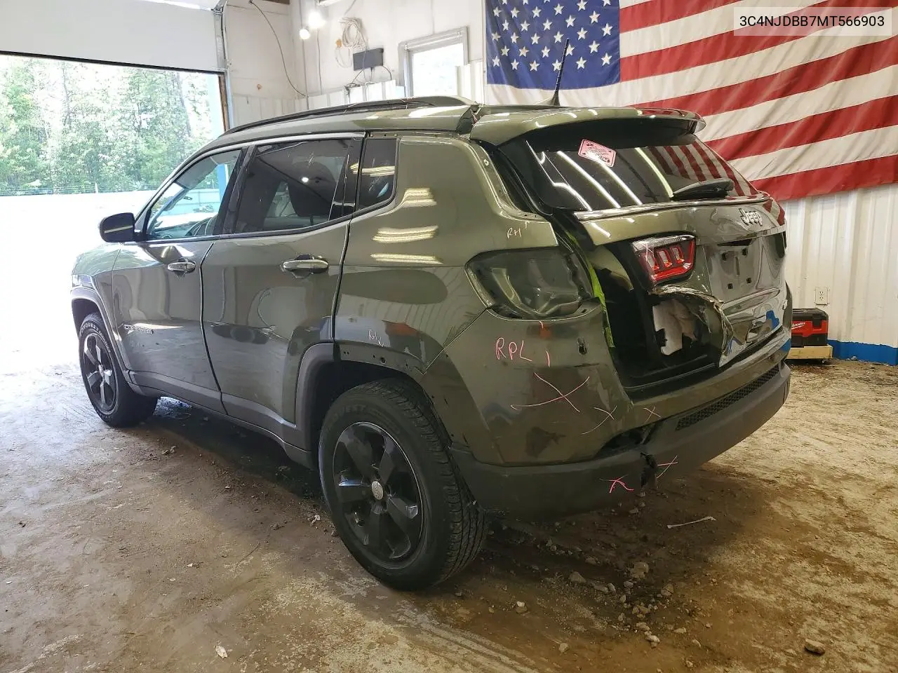 2021 Jeep Compass Latitude VIN: 3C4NJDBB7MT566903 Lot: 61116456