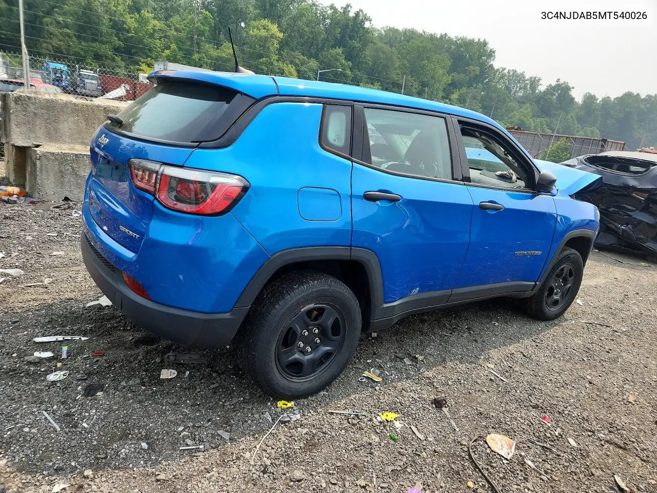 2021 Jeep Compass Sport VIN: 3C4NJDAB5MT540026 Lot: 61131846