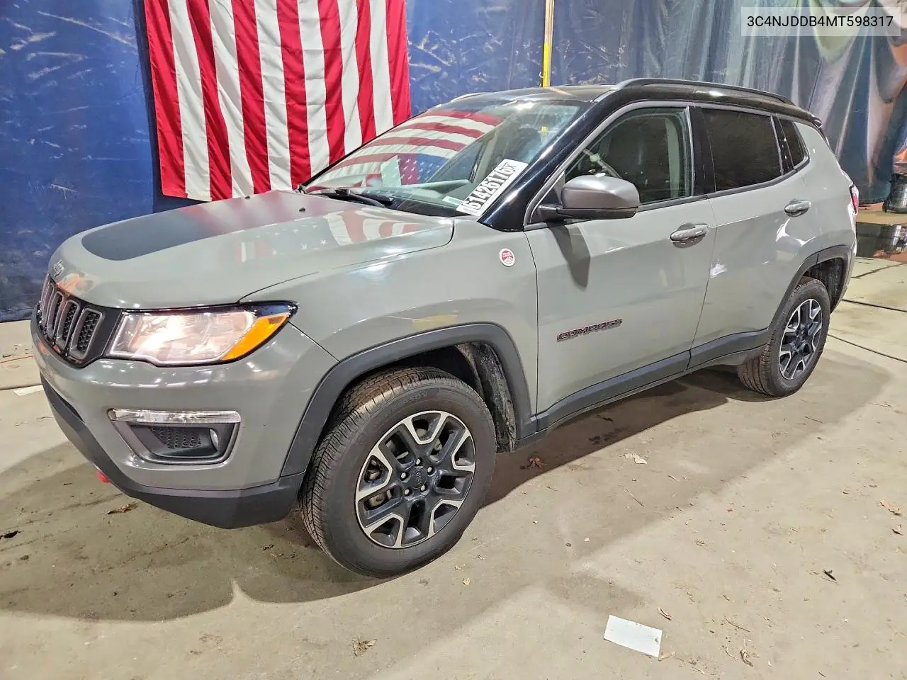 2021 Jeep Compass Trailhawk VIN: 3C4NJDDB4MT598317 Lot: 61426176