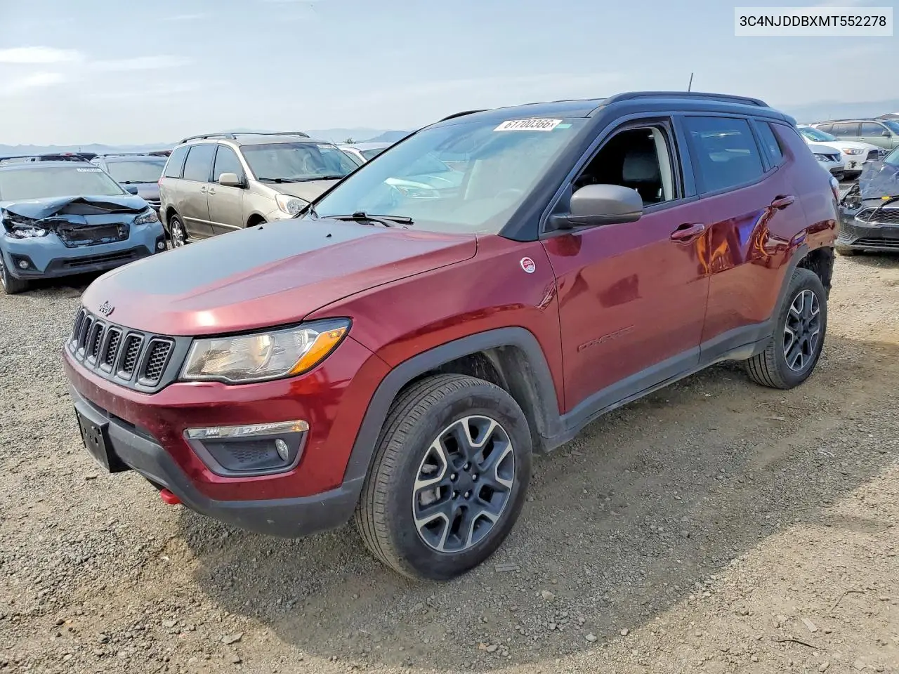 2021 Jeep Compass Trailhawk VIN: 3C4NJDDBXMT552278 Lot: 61700366