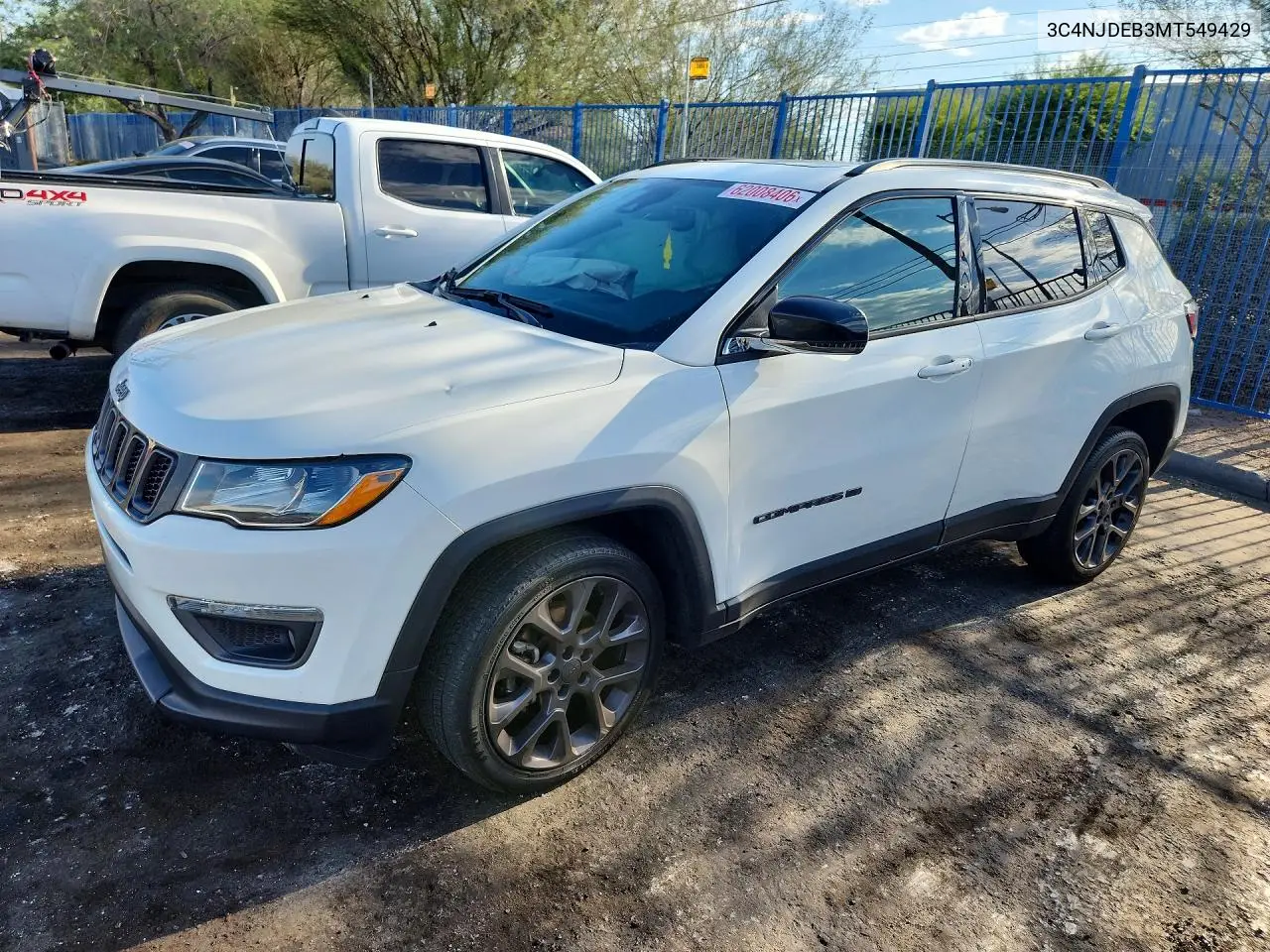 2021 Jeep Compass 80Th Edition VIN: 3C4NJDEB3MT549429 Lot: 62008406