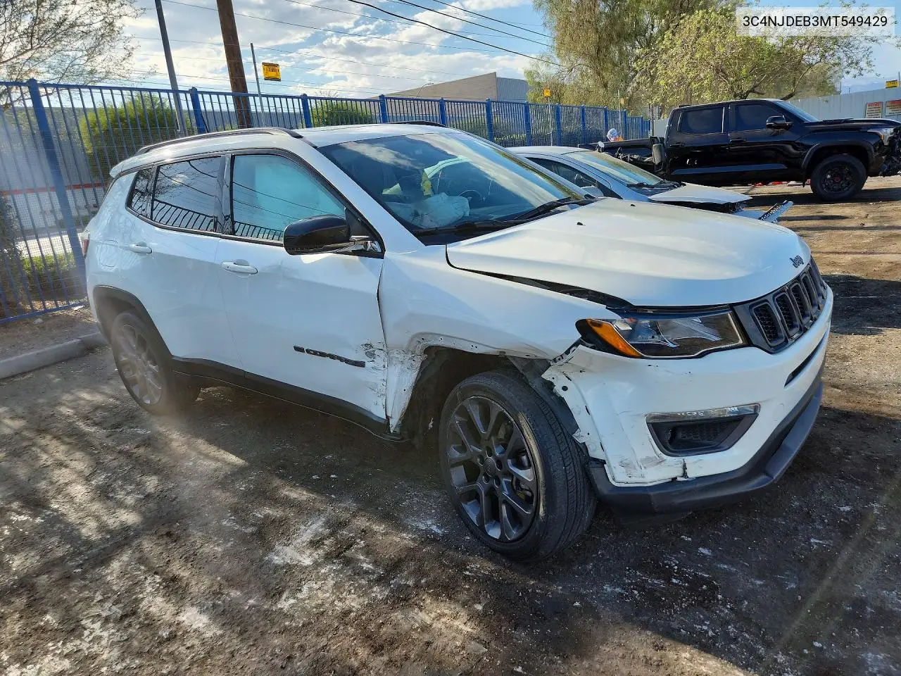 2021 Jeep Compass 80Th Edition VIN: 3C4NJDEB3MT549429 Lot: 62008406
