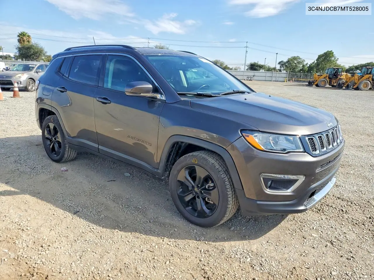 2021 Jeep Compass Limited VIN: 3C4NJDCB7MT528005 Lot: 62127506