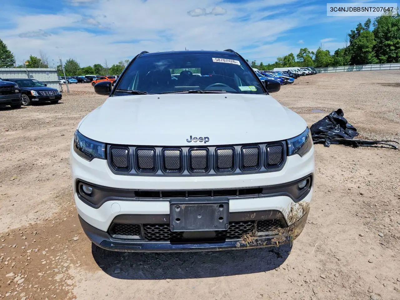 2022 Jeep Compass Latitude VIN: 3C4NJDBB5NT207647 Lot: 58707426