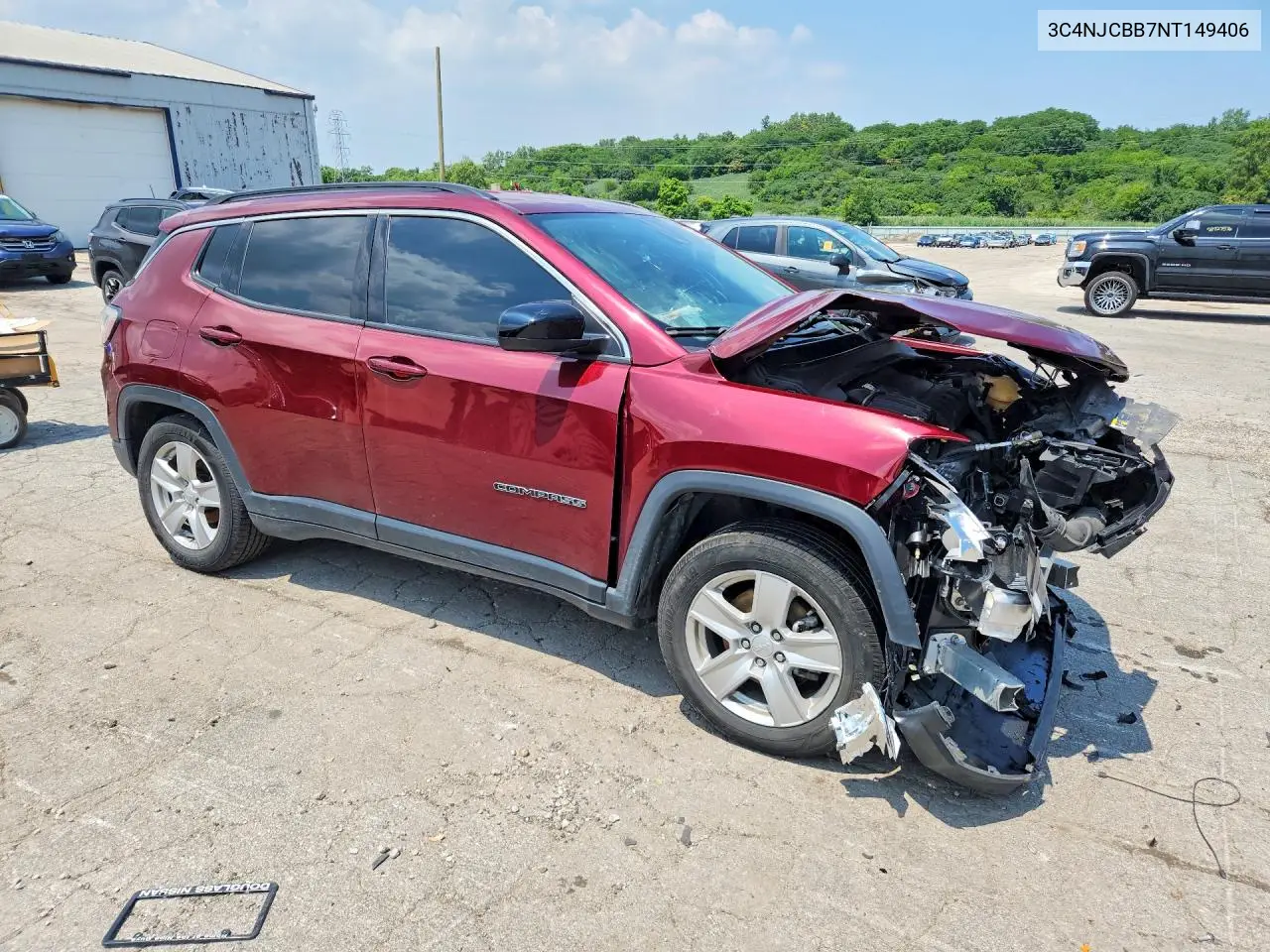 2022 Jeep Compass Latitude VIN: 3C4NJCBB7NT149406 Lot: 59670316