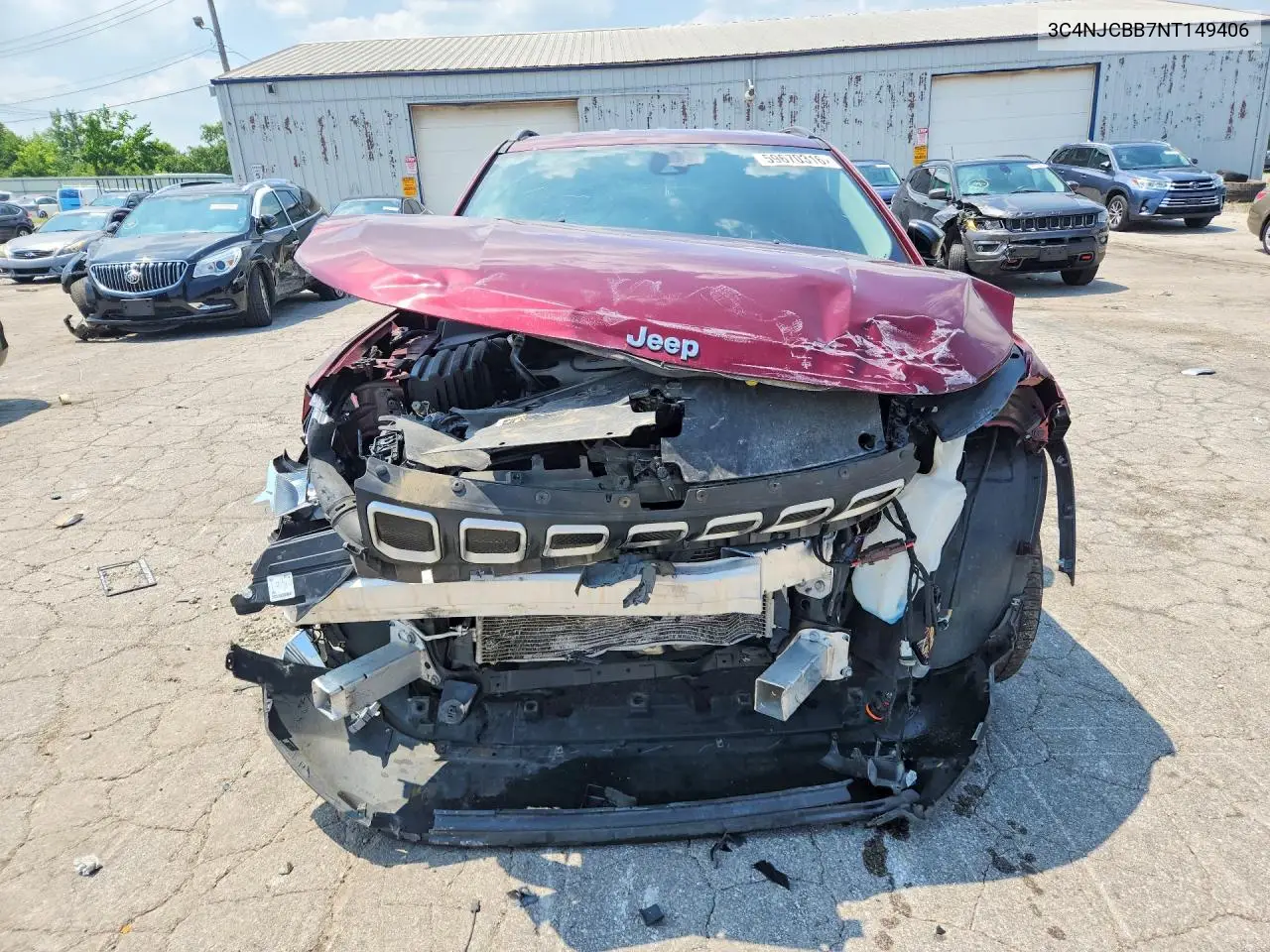 2022 Jeep Compass Latitude VIN: 3C4NJCBB7NT149406 Lot: 59670316