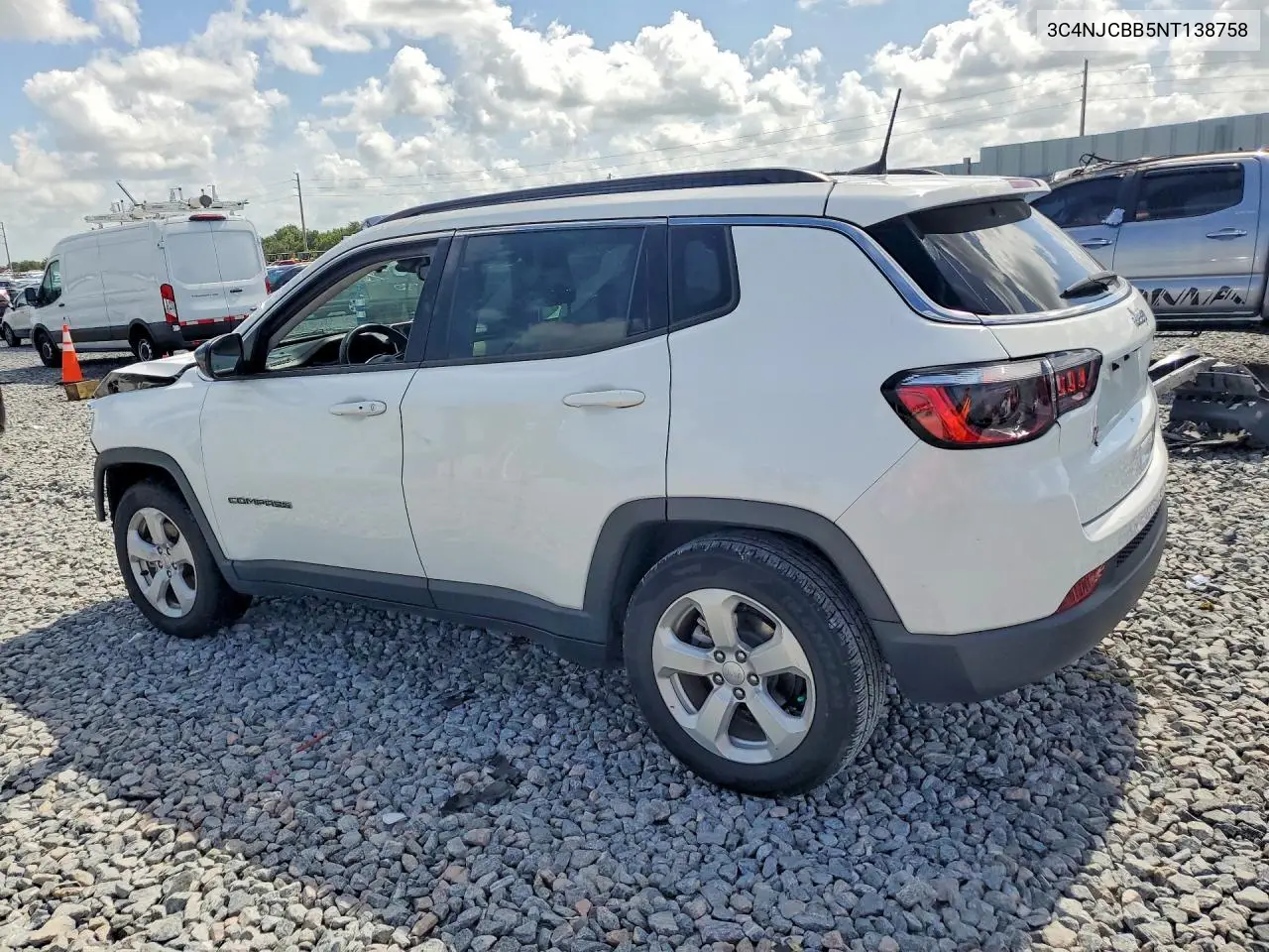 2022 Jeep Compass Latitude VIN: 3C4NJCBB5NT138758 Lot: 60452326