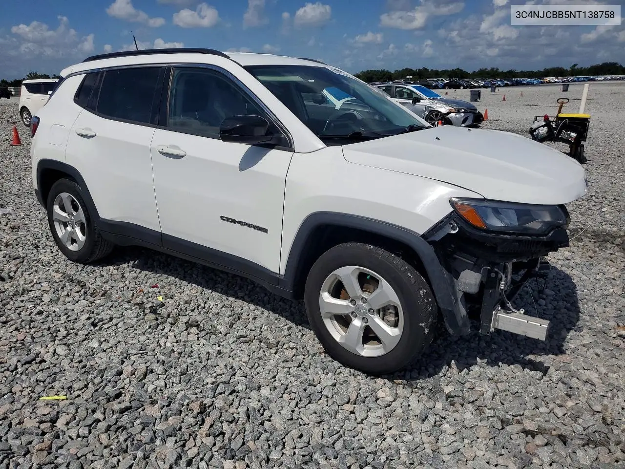 2022 Jeep Compass Latitude VIN: 3C4NJCBB5NT138758 Lot: 60452326