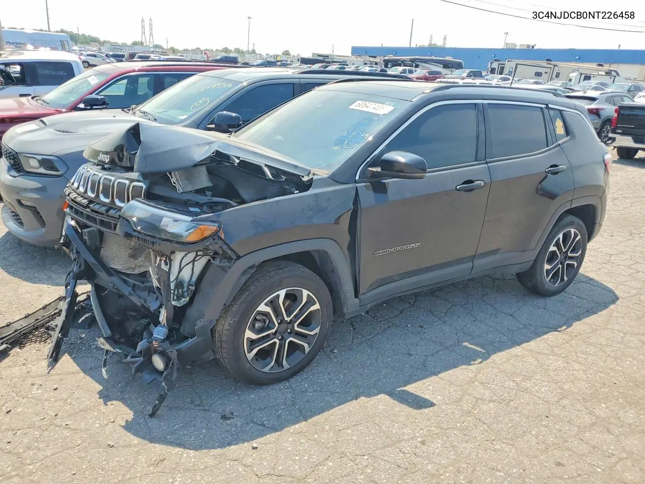 2022 Jeep Compass Limited VIN: 3C4NJDCB0NT226458 Lot: 60647406