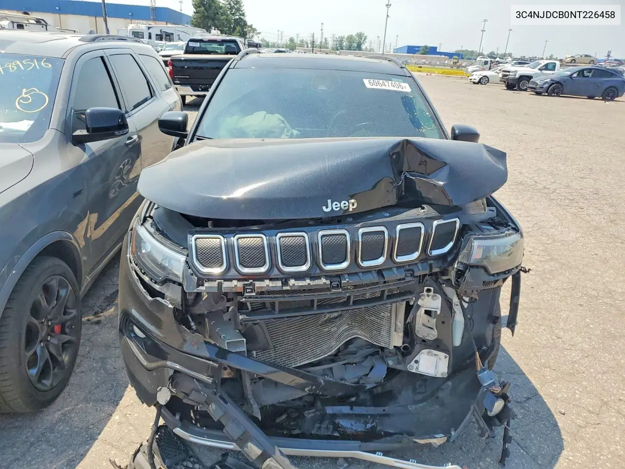 2022 Jeep Compass Limited VIN: 3C4NJDCB0NT226458 Lot: 60647406