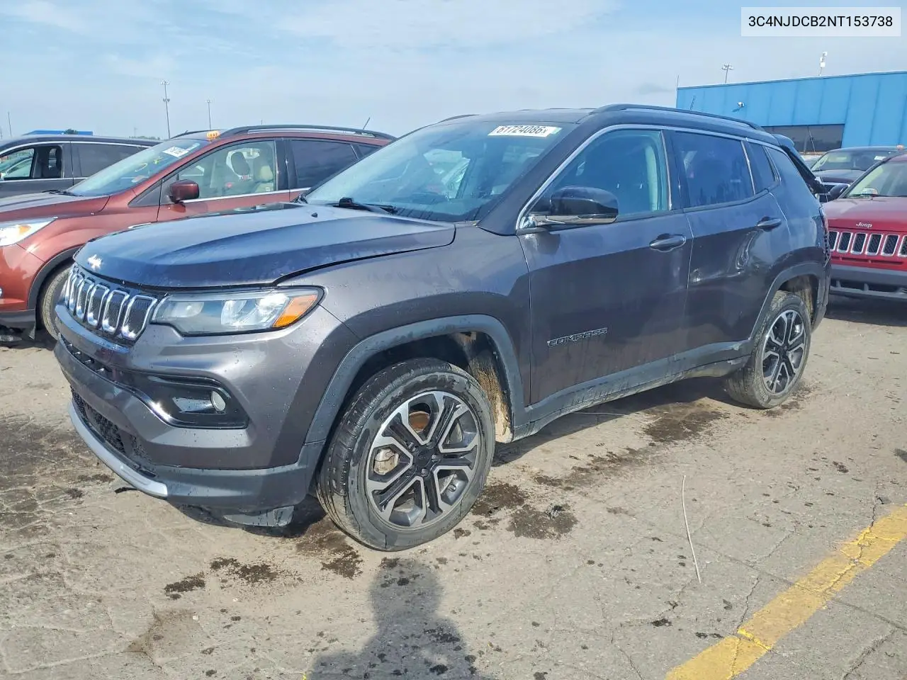 2022 Jeep Compass Limited VIN: 3C4NJDCB2NT153738 Lot: 61724086