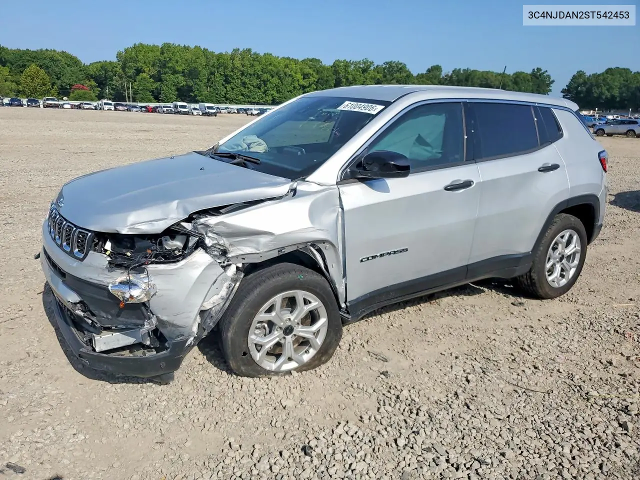 2025 Jeep Compass Sport VIN: 3C4NJDAN2ST542453 Lot: 61004906