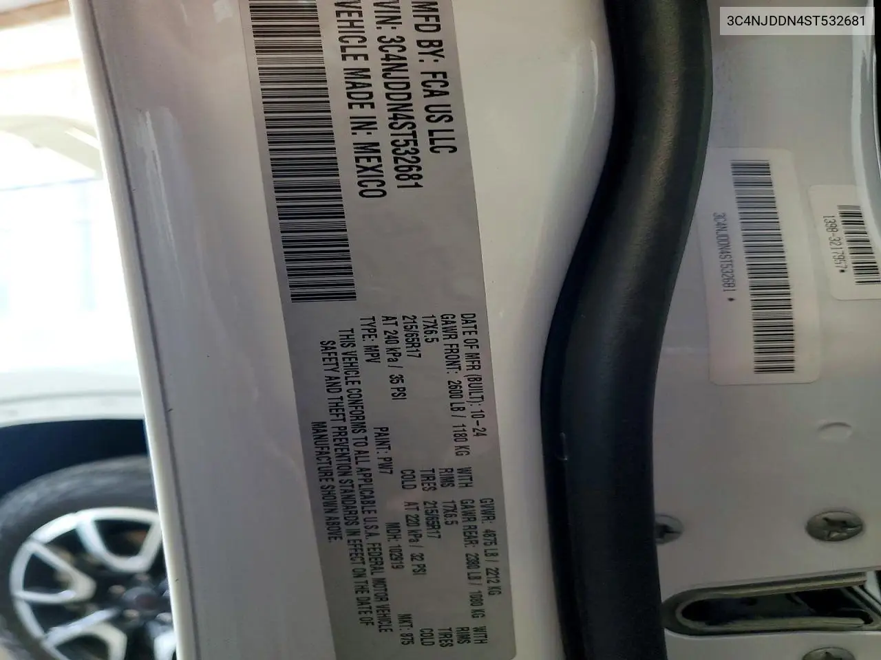 2025 Jeep Compass Trailhawk VIN: 3C4NJDDN4ST532681 Lot: 61243056