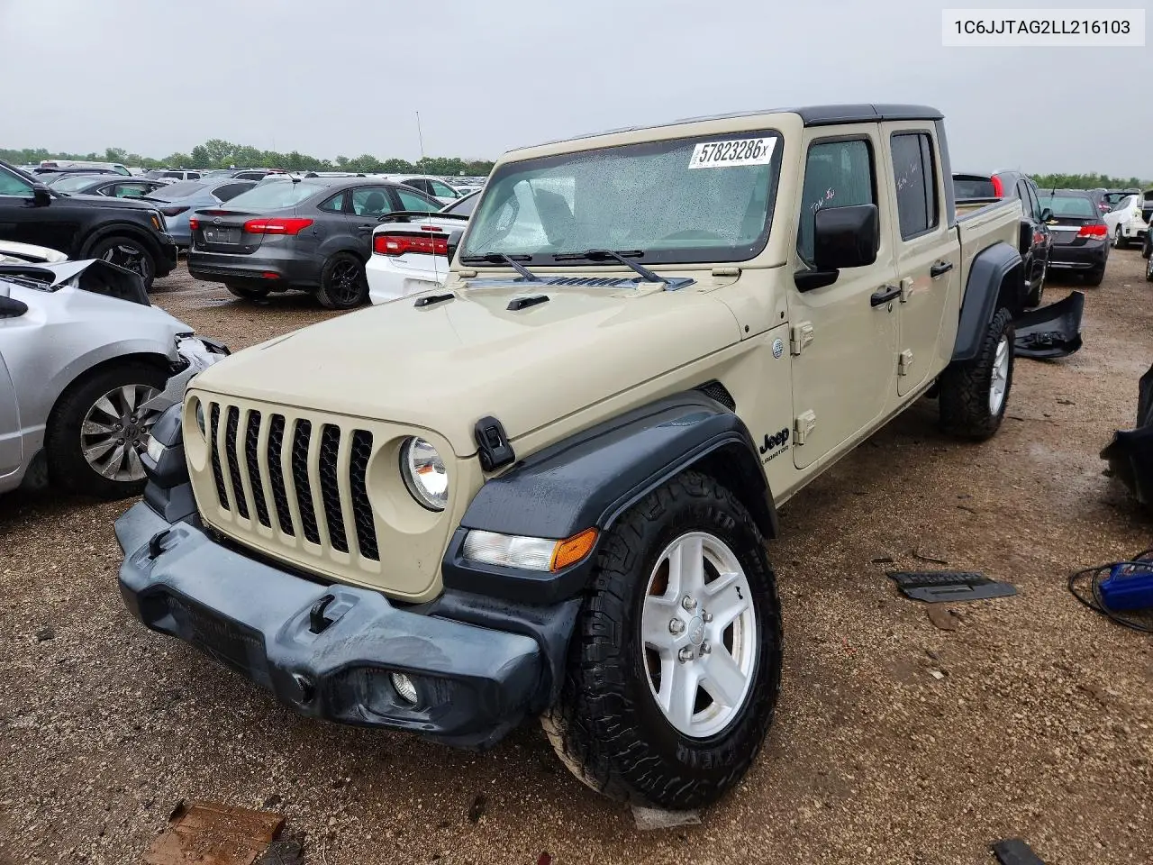 2020 Jeep Gladiator Sport VIN: 1C6JJTAG2LL216103 Lot: 57823286