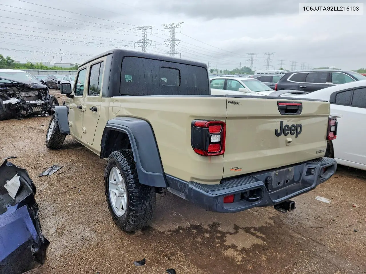 2020 Jeep Gladiator Sport VIN: 1C6JJTAG2LL216103 Lot: 57823286