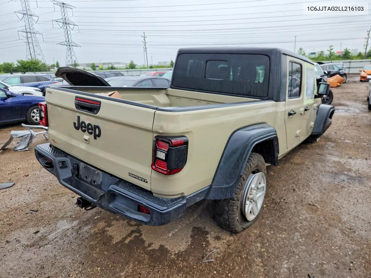 2020 Jeep Gladiator Sport VIN: 1C6JJTAG2LL216103 Lot: 57823286