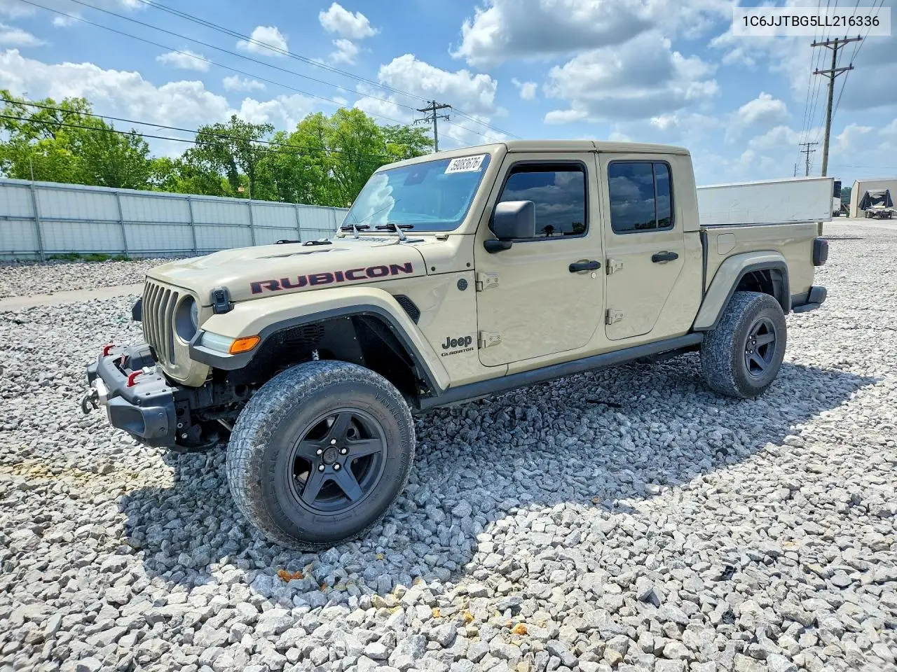 2020 Jeep Gladiator Rubicon VIN: 1C6JJTBG5LL216336 Lot: 59083676