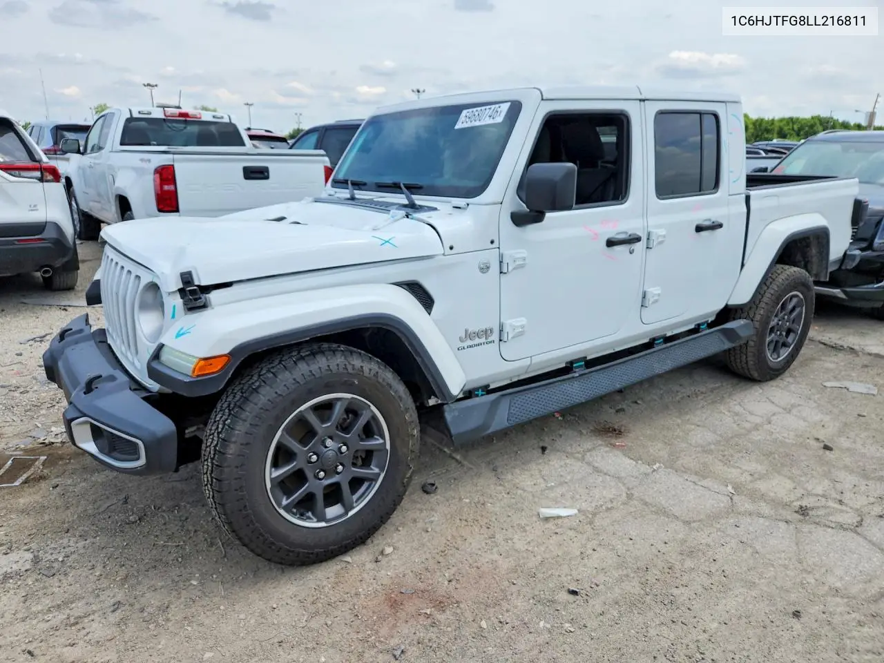 2020 Jeep Gladiator Overland VIN: 1C6HJTFG8LL216811 Lot: 59680746