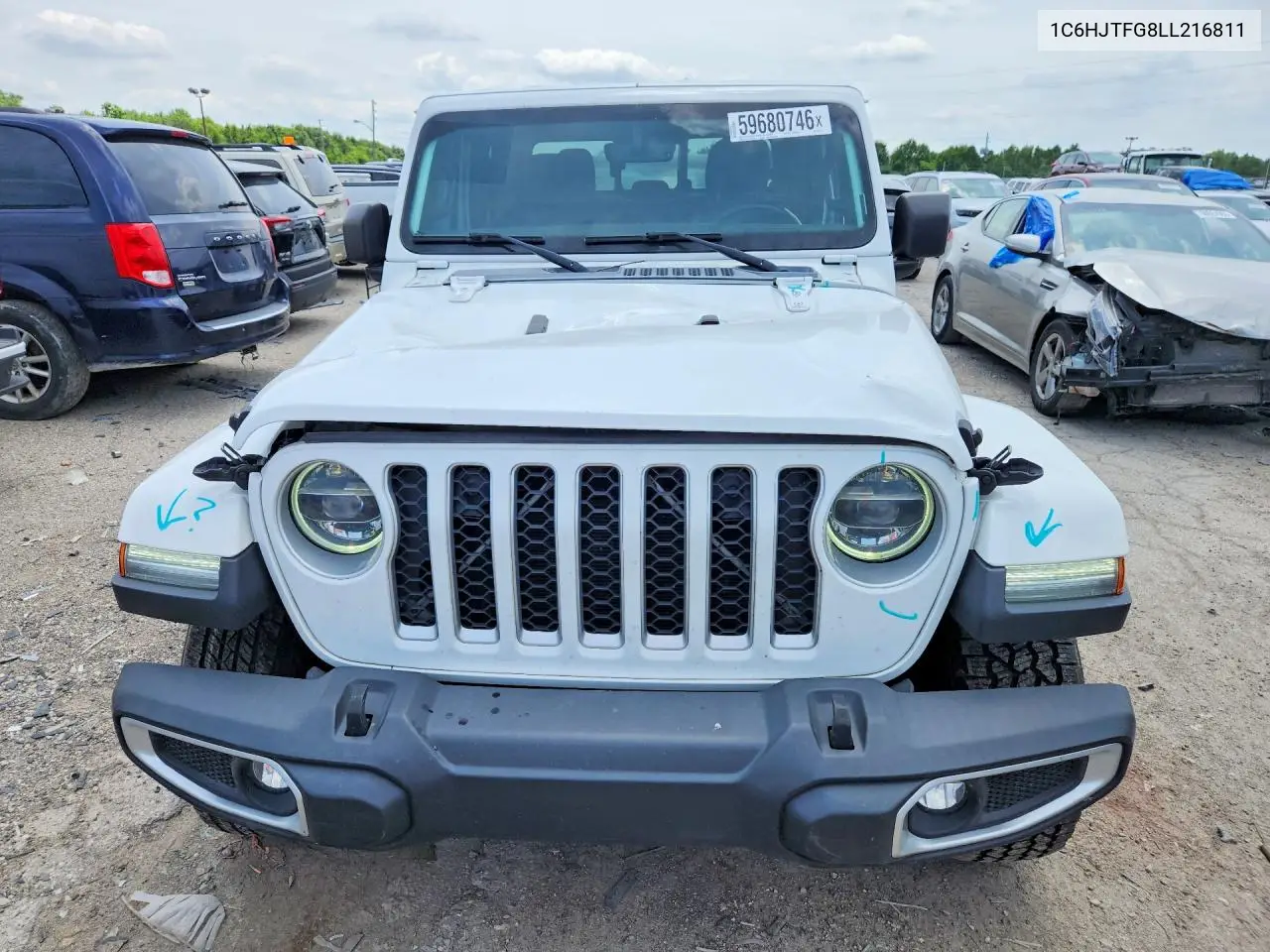 2020 Jeep Gladiator Overland VIN: 1C6HJTFG8LL216811 Lot: 59680746