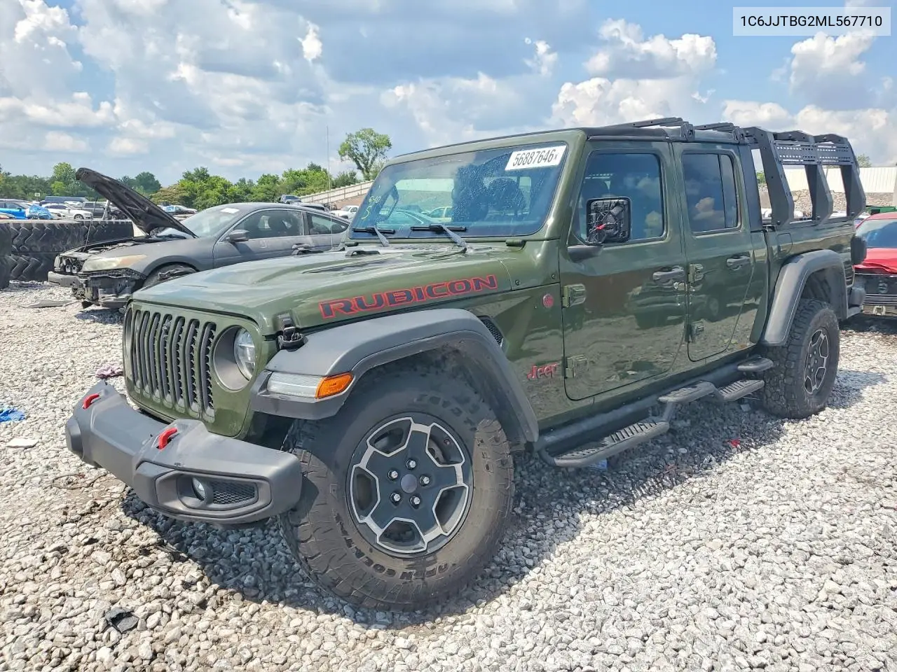 2021 Jeep Gladiator Rubicon VIN: 1C6JJTBG2ML567710 Lot: 56887646