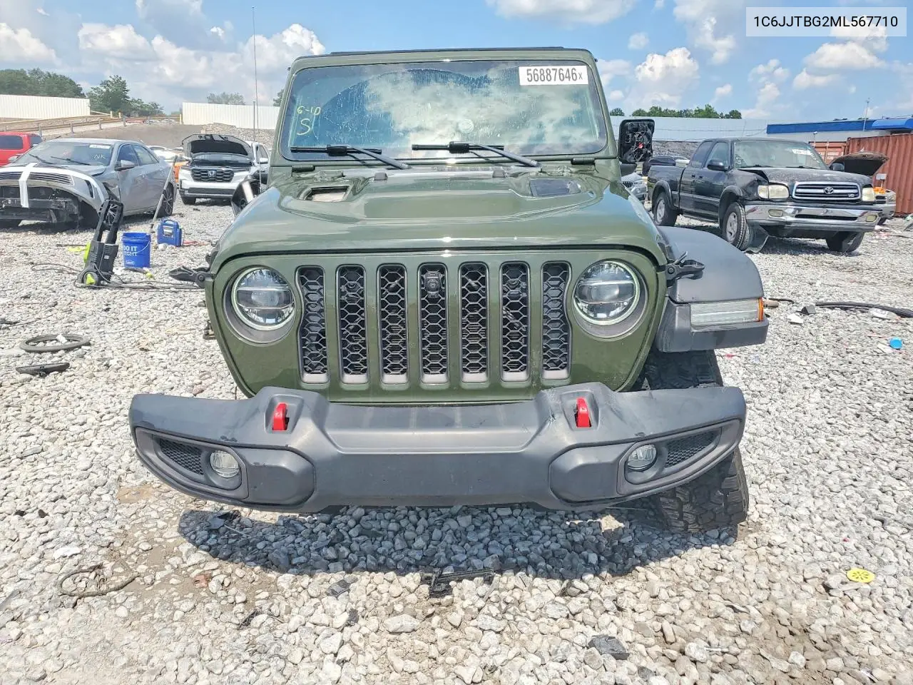 2021 Jeep Gladiator Rubicon VIN: 1C6JJTBG2ML567710 Lot: 56887646