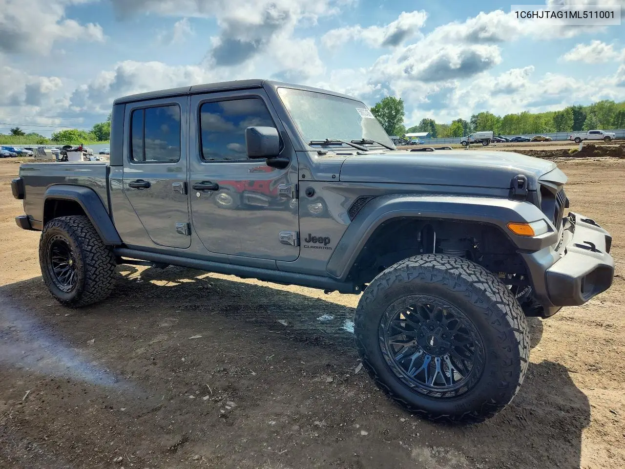 2021 Jeep Gladiator Sport VIN: 1C6HJTAG1ML511001 Lot: 58903436