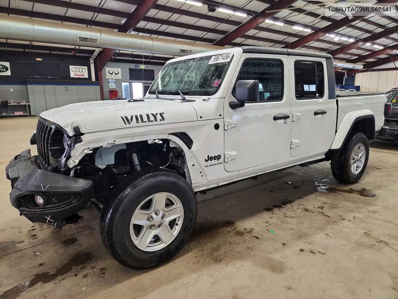 2021 Jeep Gladiator Sport VIN: 1C6HJTAG9ML562441 Lot: 59671496