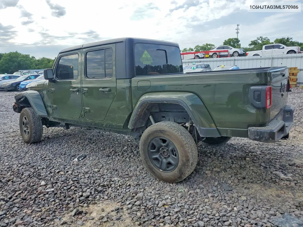 2021 Jeep Gladiator Sport VIN: 1C6HJTAG3ML570986 Lot: 60056876