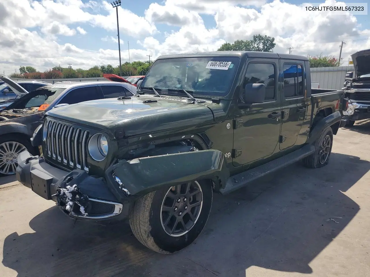 2021 Jeep Gladiator Overland VIN: 1C6HJTFG5ML567323 Lot: 60878566