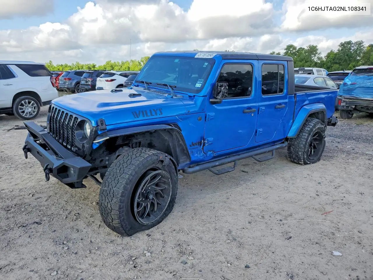 2022 Jeep Gladiator Sport VIN: 1C6HJTAG2NL108341 Lot: 57197596