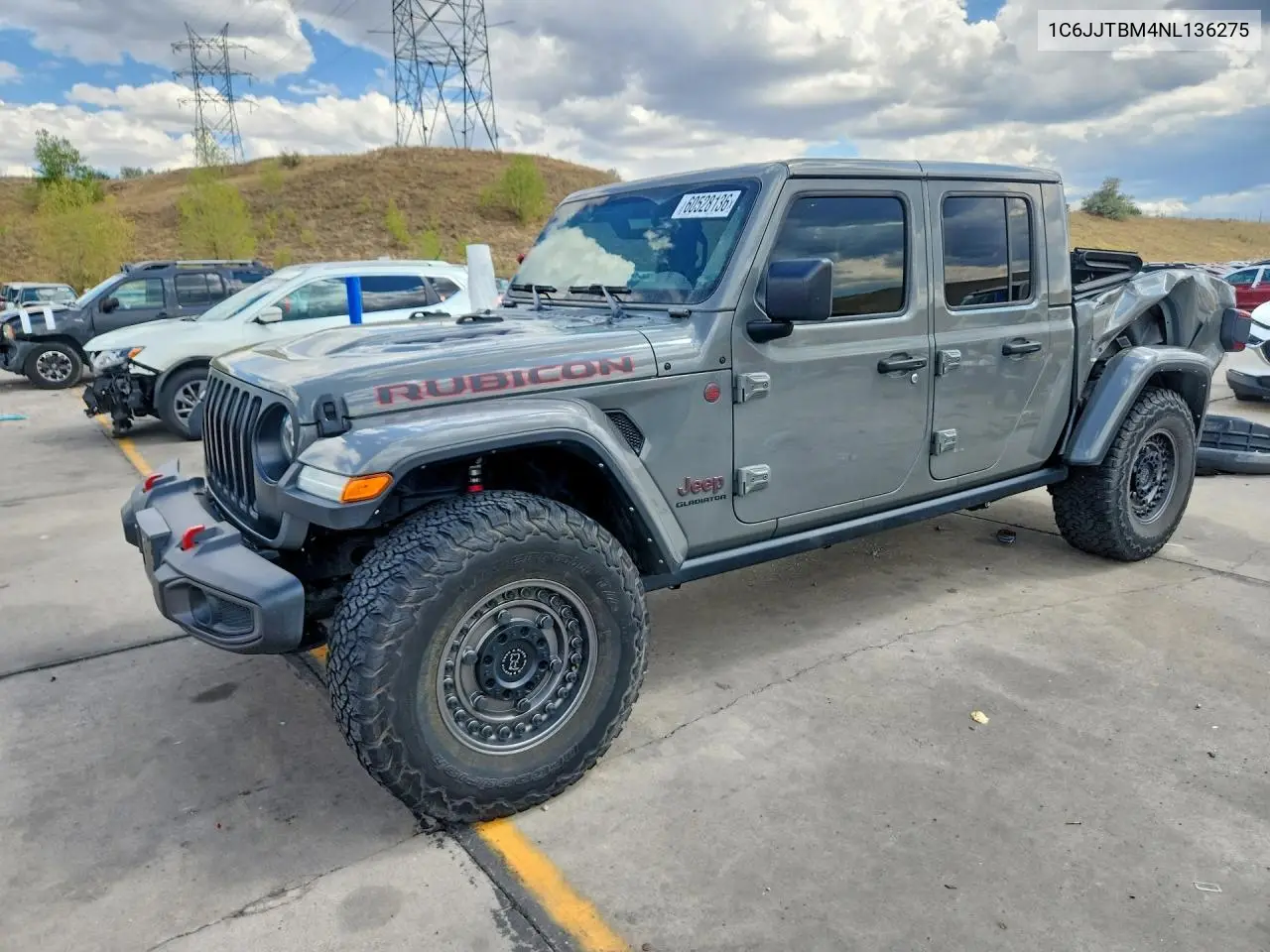 2022 Jeep Gladiator Rubicon VIN: 1C6JJTBM4NL136275 Lot: 60528136