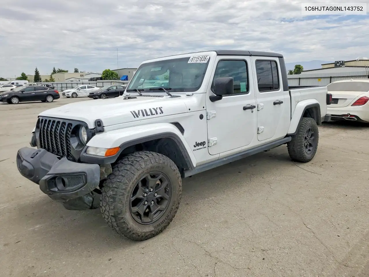 2022 Jeep Gladiator Sport VIN: 1C6HJTAG0NL143752 Lot: 61151836