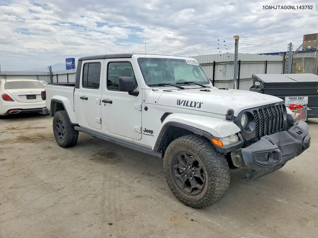 2022 Jeep Gladiator Sport VIN: 1C6HJTAG0NL143752 Lot: 61151836