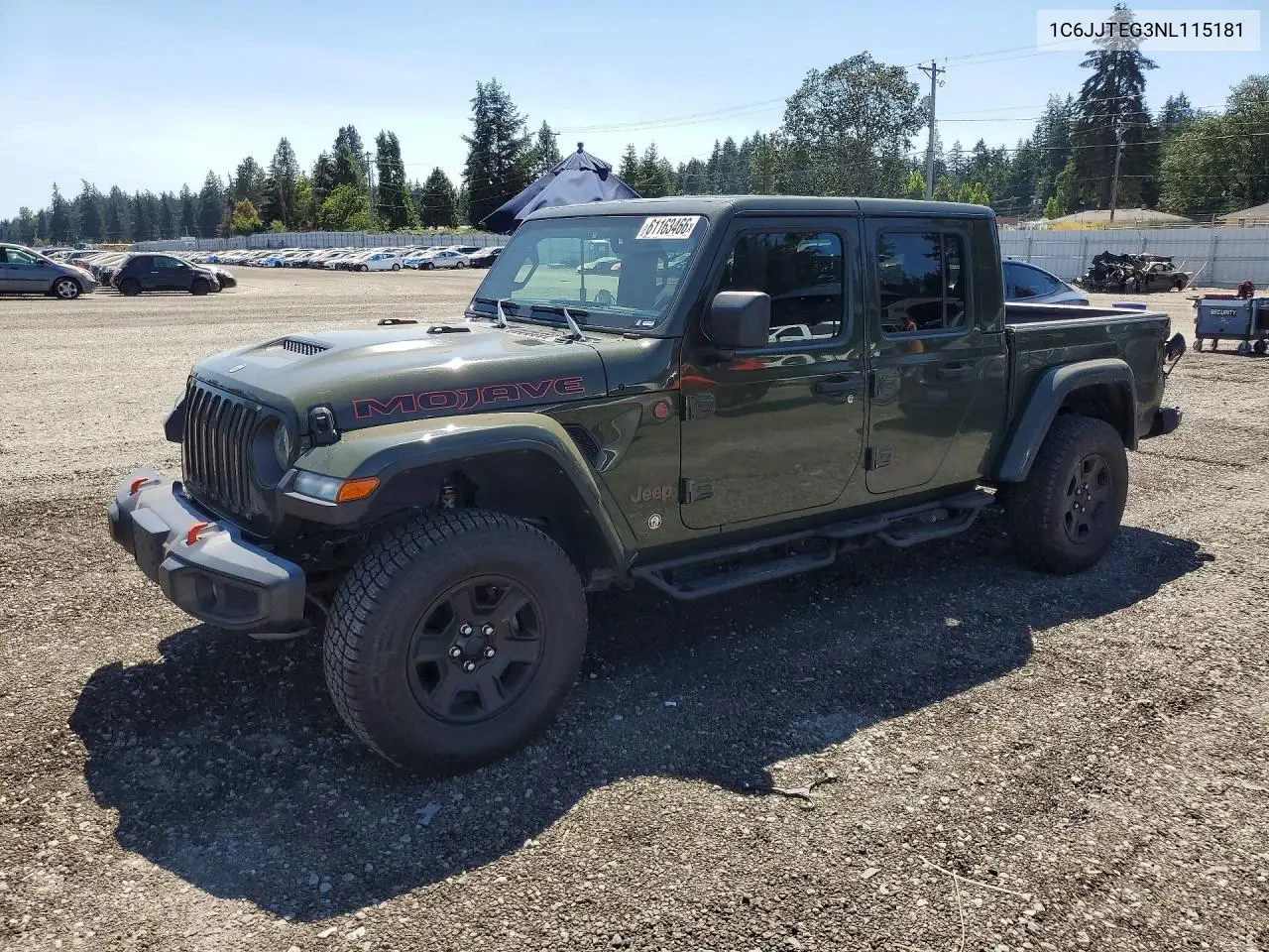 2022 Jeep Gladiator Mojave VIN: 1C6JJTEG3NL115181 Lot: 61163466
