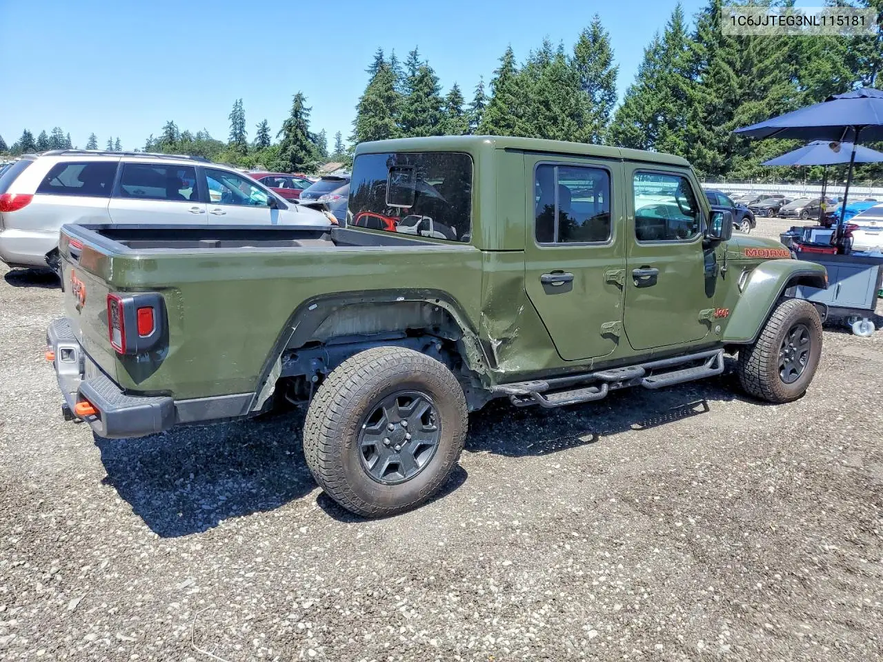 2022 Jeep Gladiator Mojave VIN: 1C6JJTEG3NL115181 Lot: 61163466