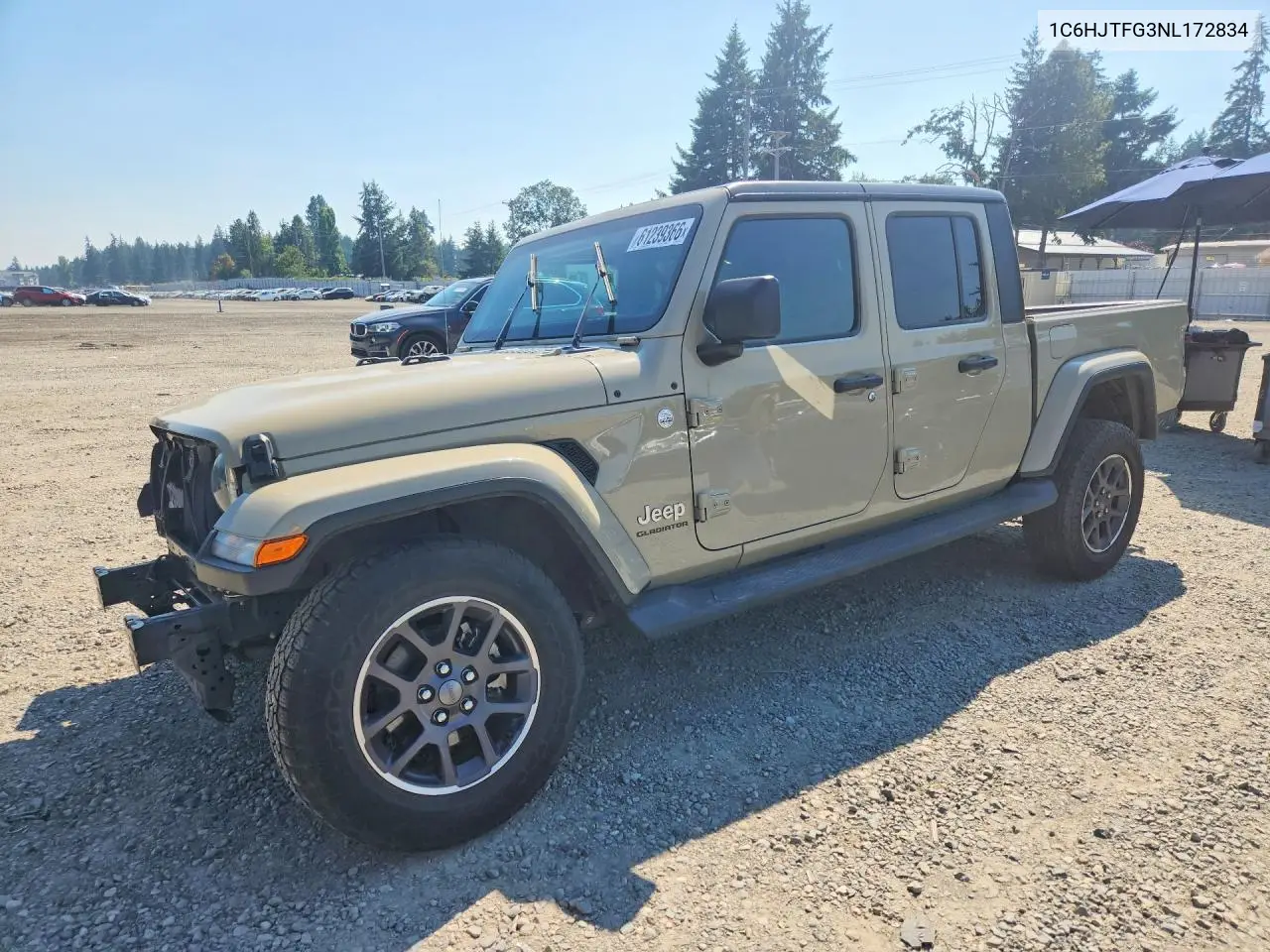 2022 Jeep Gladiator Overland VIN: 1C6HJTFG3NL172834 Lot: 61239366