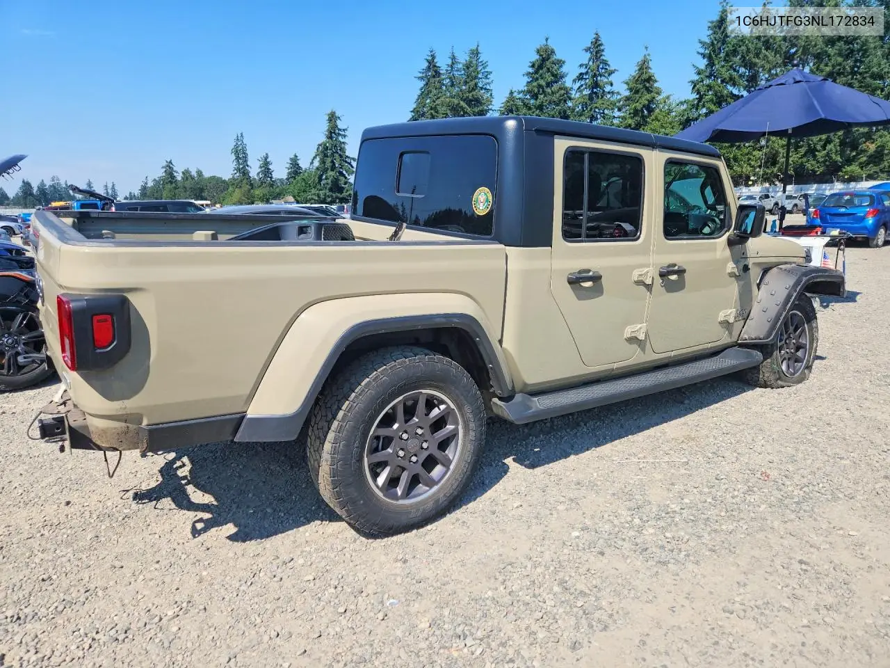 2022 Jeep Gladiator Overland VIN: 1C6HJTFG3NL172834 Lot: 61239366