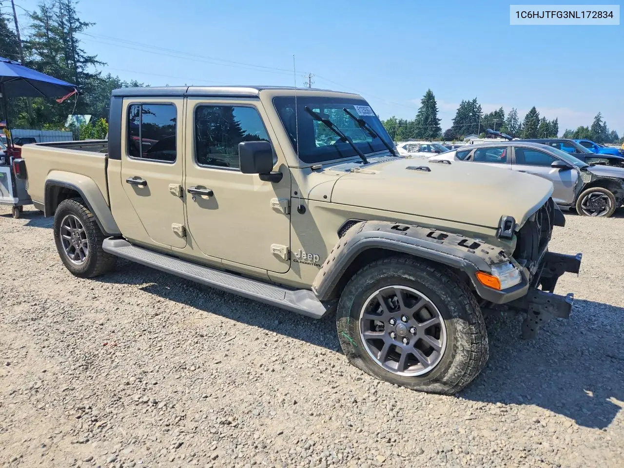 2022 Jeep Gladiator Overland VIN: 1C6HJTFG3NL172834 Lot: 61239366