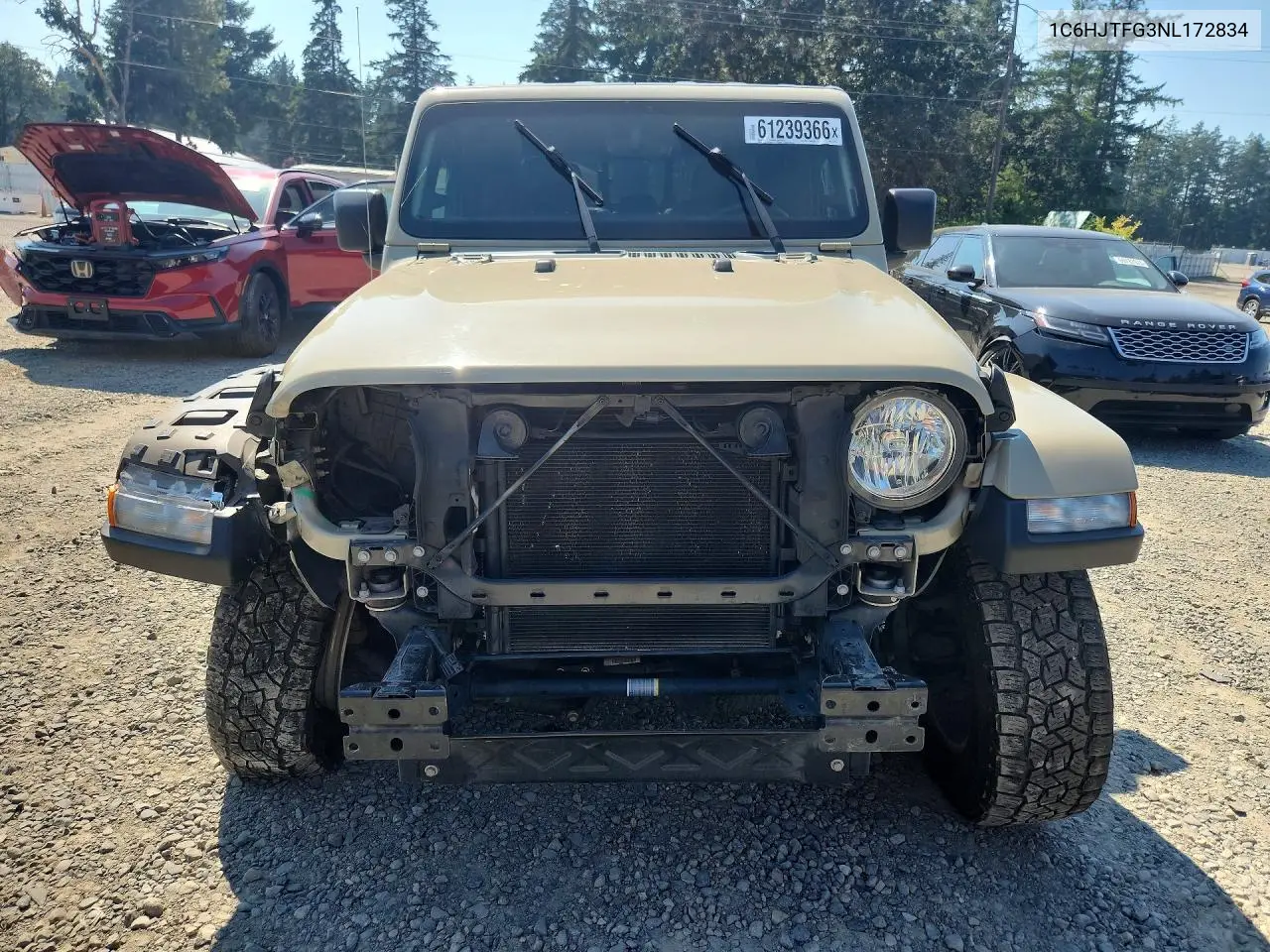 2022 Jeep Gladiator Overland VIN: 1C6HJTFG3NL172834 Lot: 61239366
