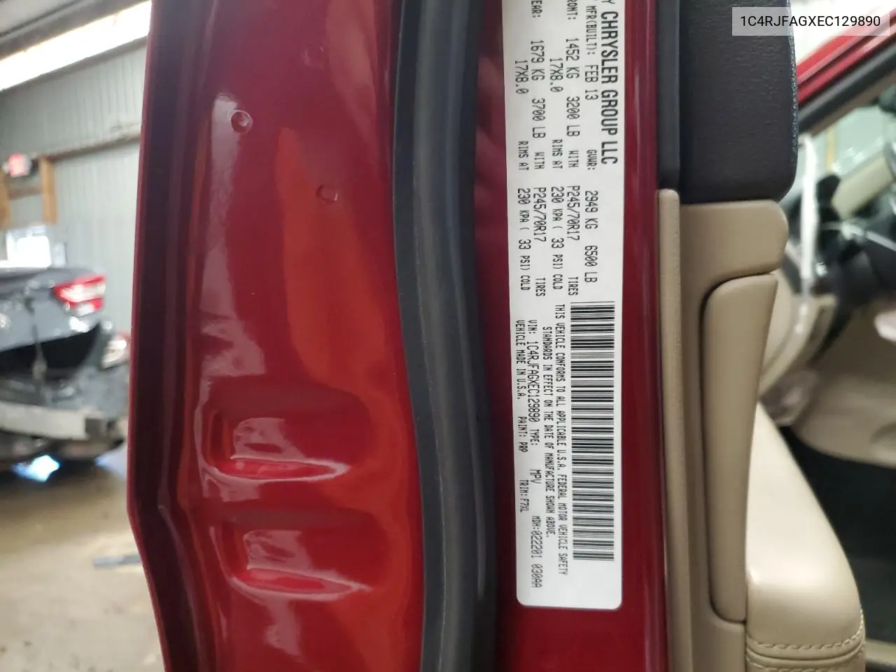 1C4RJFAGXEC129890 2014 Jeep Grand Cherokee Laredo