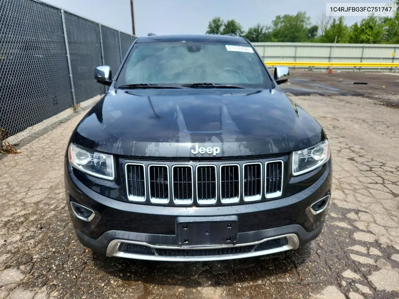 2015 Jeep Grand Cherokee Limited VIN: 1C4RJFBG3FC751747 Lot: 61742456