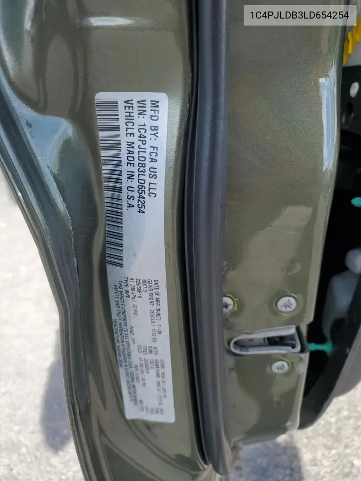 1C4PJLDB3LD654254 2020 Jeep Cherokee Limited