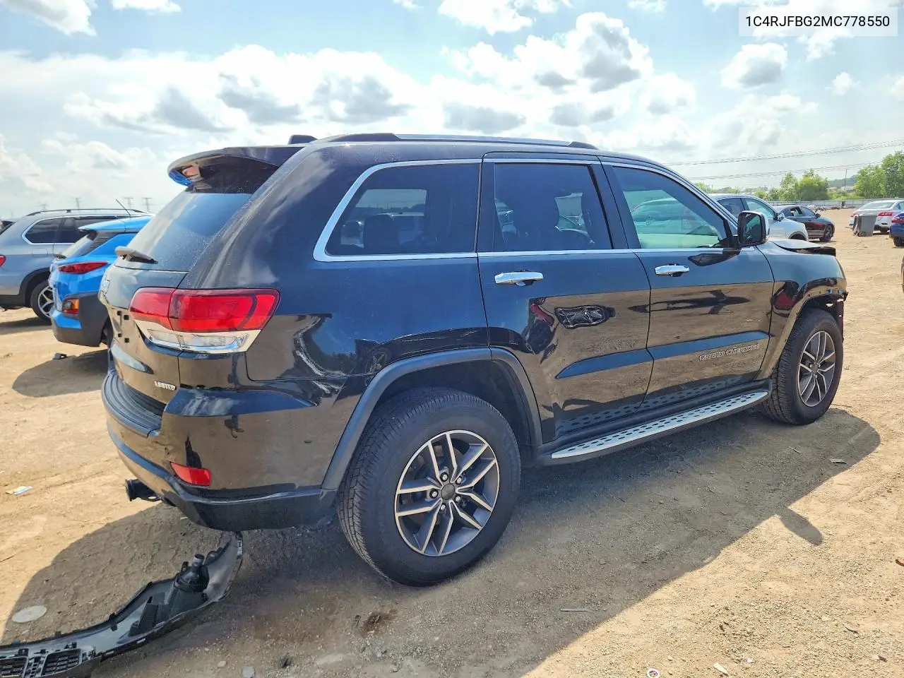 2021 Jeep Grand Cherokee Limited VIN: 1C4RJFBG2MC778550 Lot: 61618236
