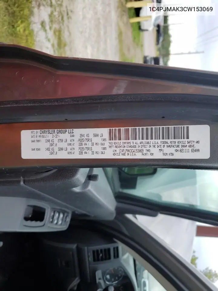 1C4PJMAK3CW153069 2012 Jeep Liberty Sport