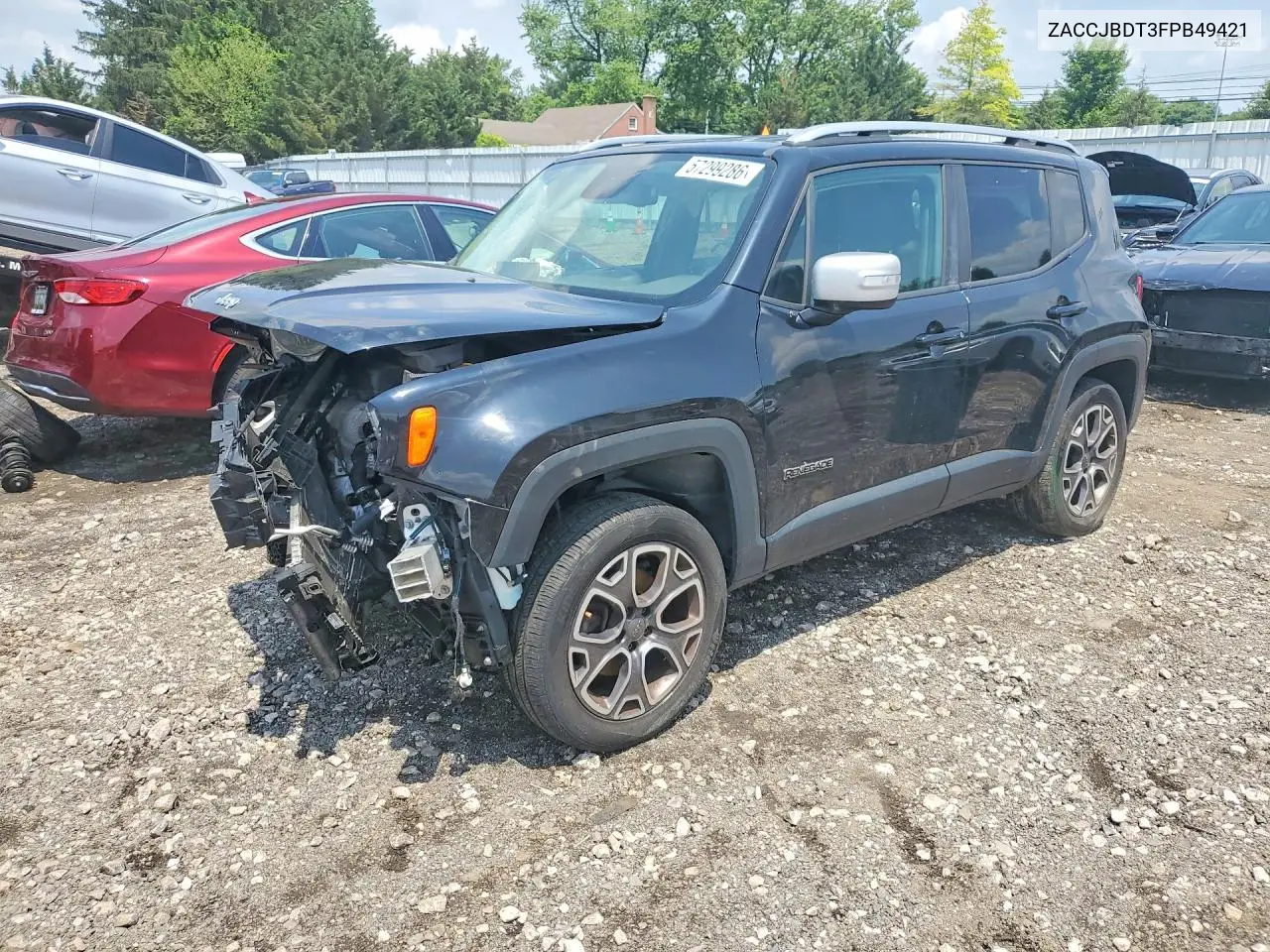 2015 Jeep Renegade Limited VIN: ZACCJBDT3FPB49421 Lot: 57299286