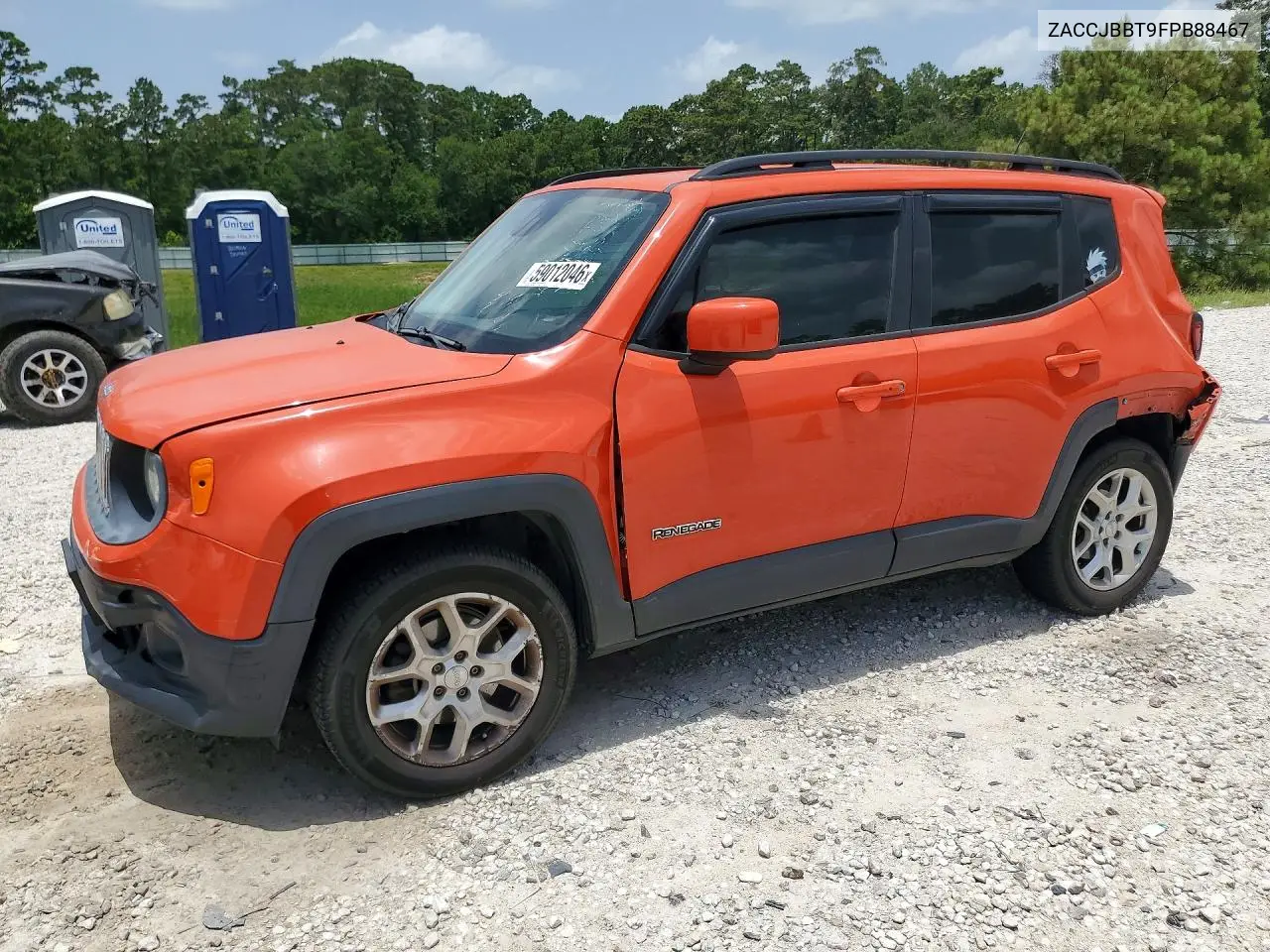 2015 Jeep Renegade Latitude VIN: ZACCJBBT9FPB88467 Lot: 59012046