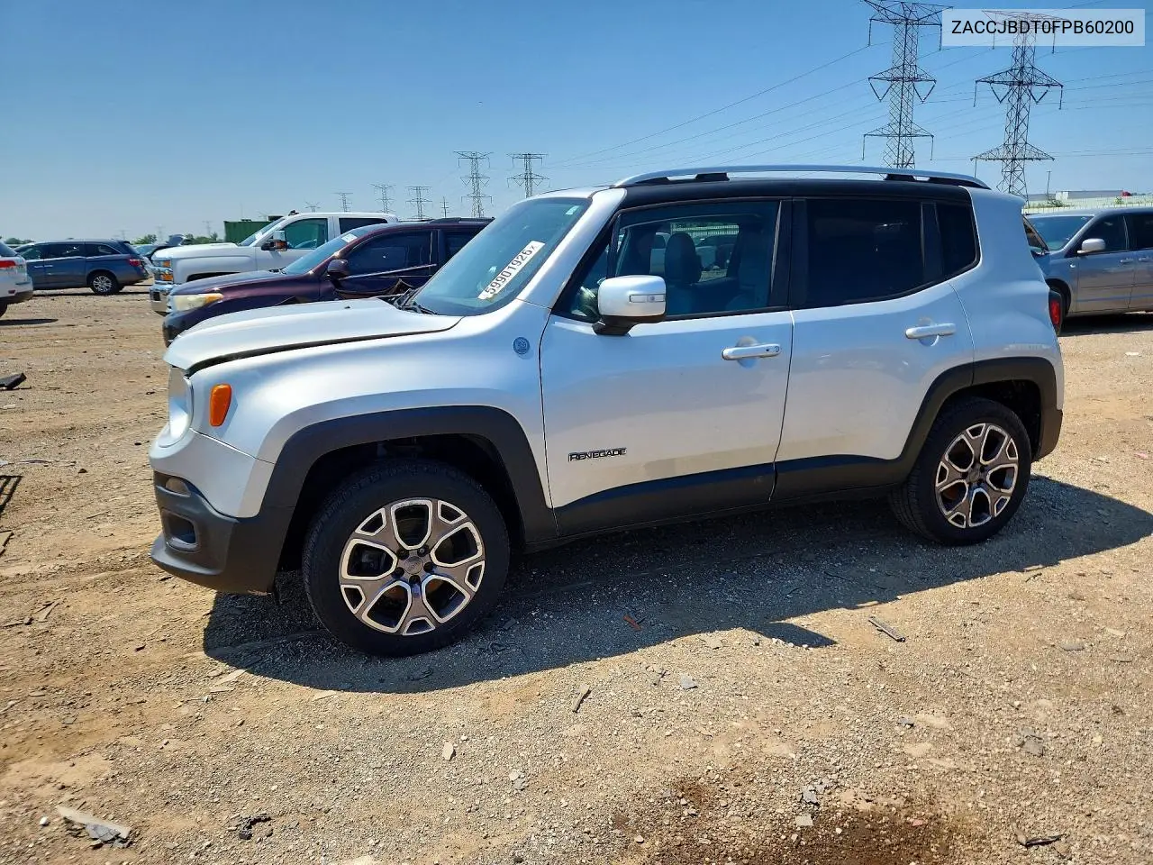 2015 Jeep Renegade Limited VIN: ZACCJBDT0FPB60200 Lot: 59901926